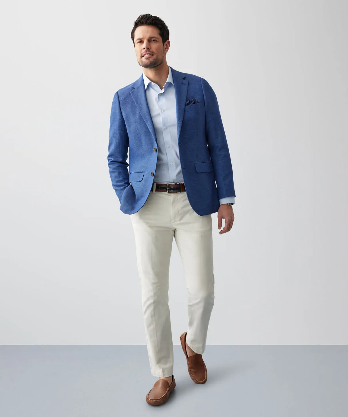 Cotton Linen Dobby Sports Jacket - Cobalt sold by GAZMAN product image thumbnail 4