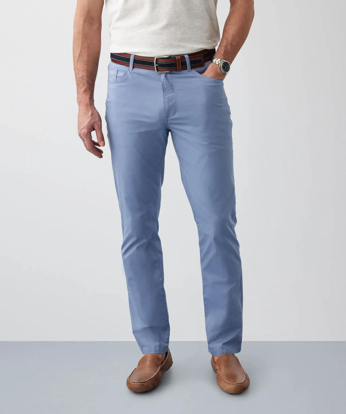 Feather Weight Five Pocket Pants - Blue sold by GAZMAN