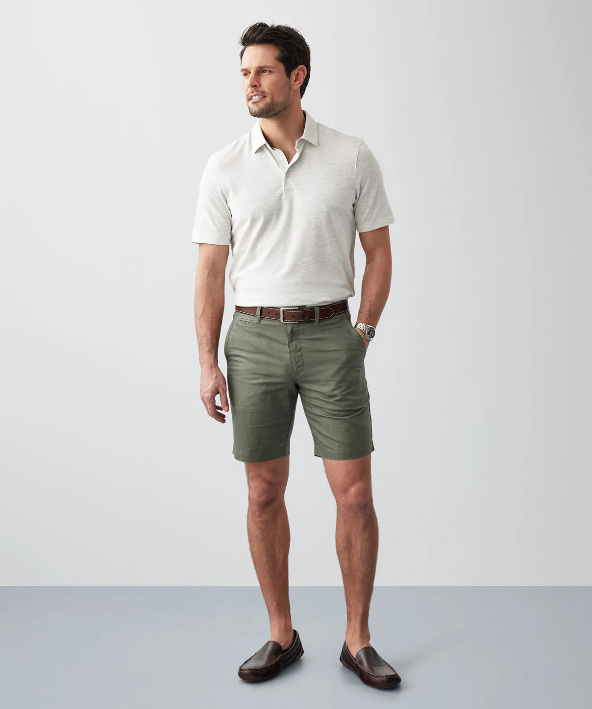 Linen Blend Shorts - Khaki sold by GAZMAN product image thumbnail 5