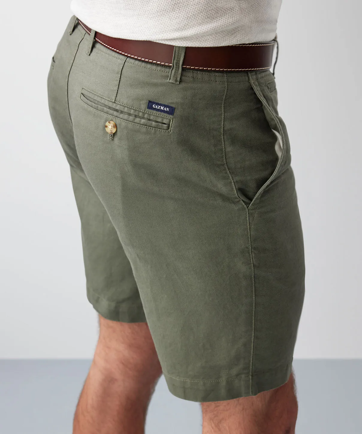 Linen Blend Shorts - Khaki sold by GAZMAN product image thumbnail 4