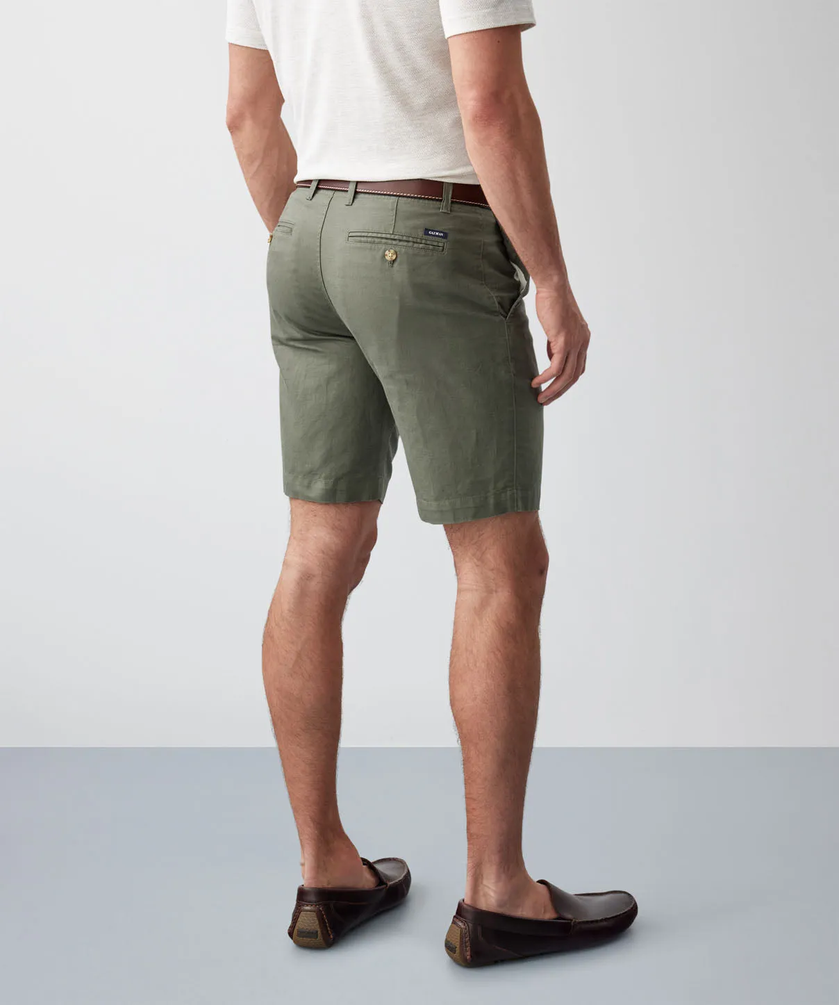 Linen Blend Shorts - Khaki sold by GAZMAN product image thumbnail 3