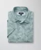 Linen Blend Leaf Print Short Sleeve Shirt - Sage sold by GAZMAN