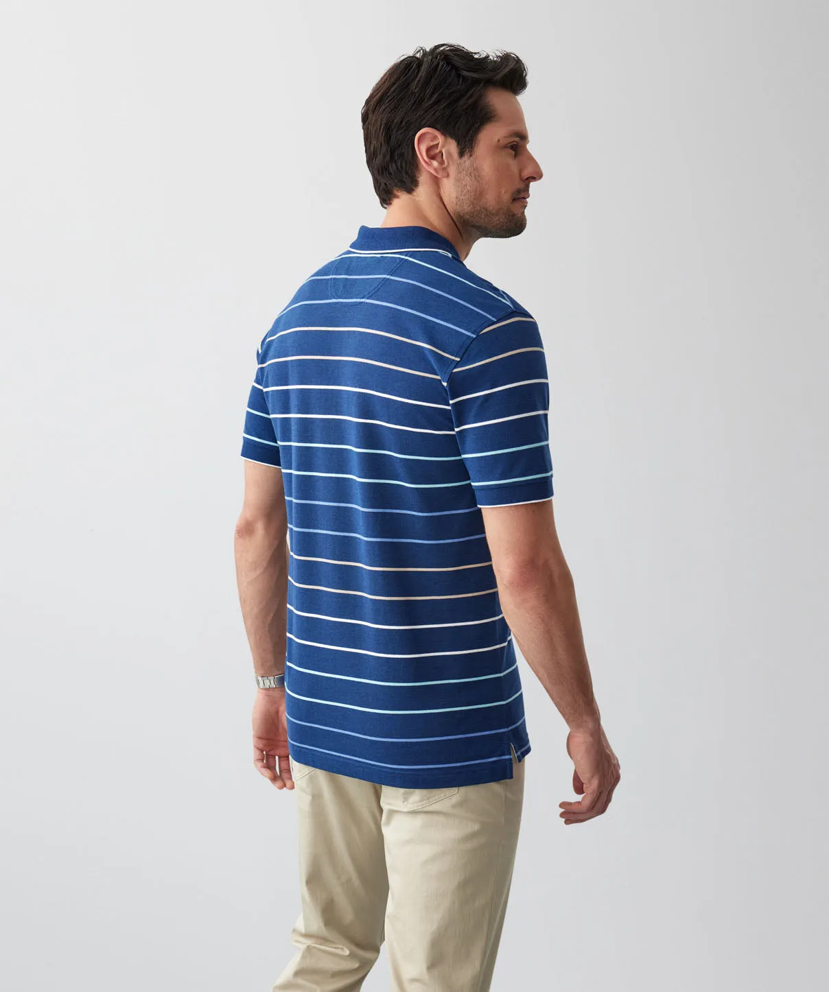 Pique Stripe Polo - Navy sold by GAZMAN product image thumbnail 3
