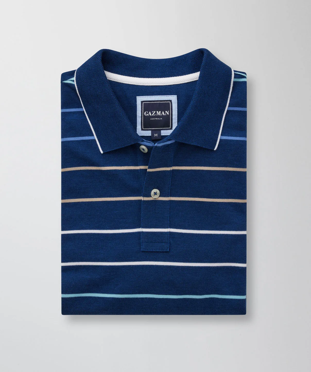 Pique Stripe Polo - Navy sold by GAZMAN product image thumbnail 2