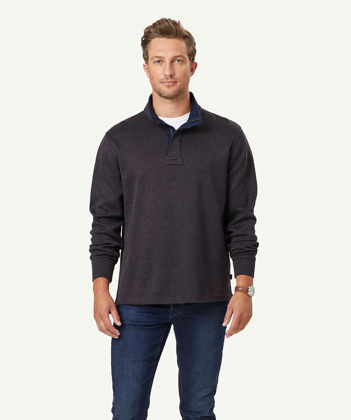 Half Zip Sweat - Charcoal sold by GAZMAN