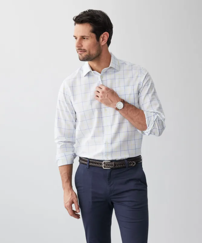 Non-Iron Twill Check Long Sleeve Shirt - Sky Blue sold by GAZMAN