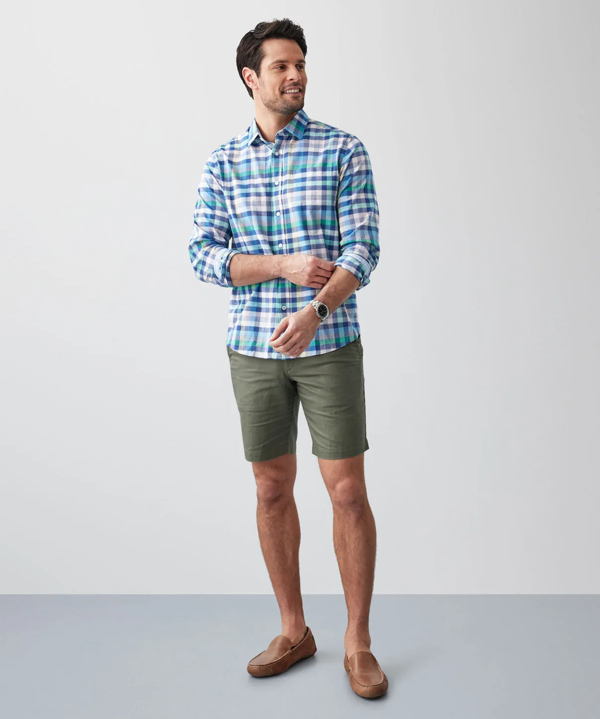 Casual Slub Multi Check Long Sleeve Shirt - Multi Check sold by GAZMAN product image thumbnail 5