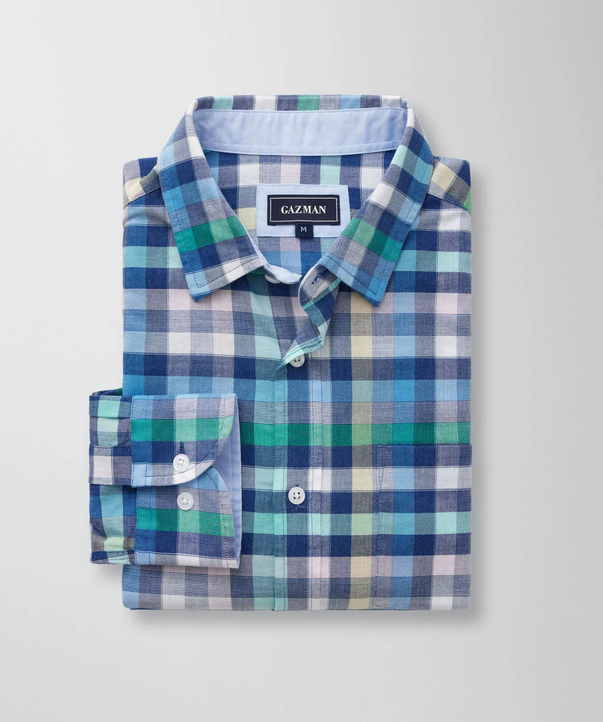 Casual Slub Multi Check Long Sleeve Shirt - Multi Check sold by GAZMAN product image thumbnail 2
