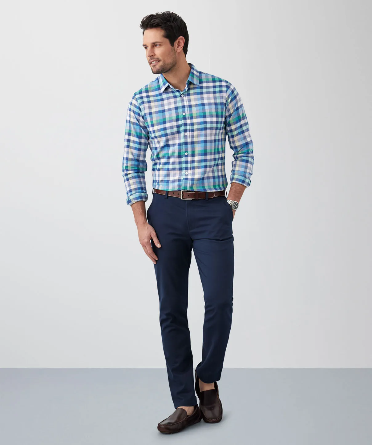 Tailored Casual Multi Check Long Sleeve Shirt - Multi Check sold by GAZMAN product image thumbnail 5