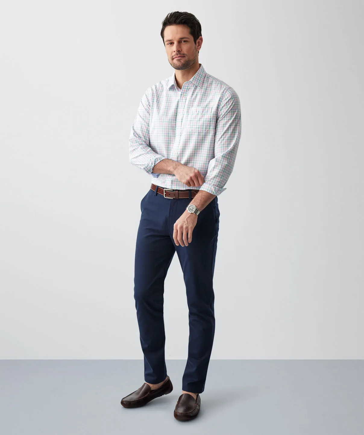 Easy Care Twill Multi Check Long Sleeve Shirt - Multi Check sold by GAZMAN product image thumbnail 5