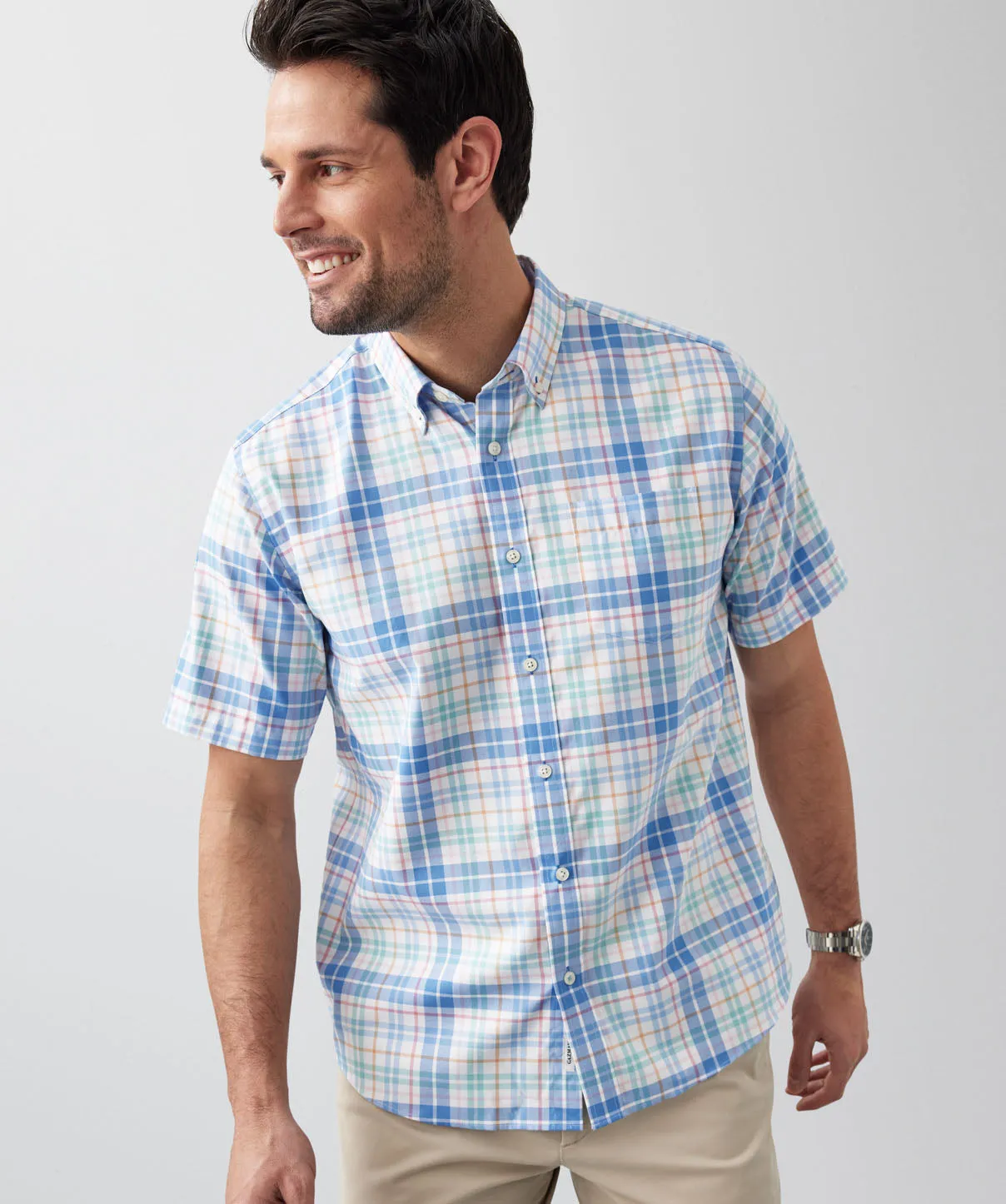 Easy Care Multi Check Short Sleeve Shirt - Multi Check sold by GAZMAN product image thumbnail 4