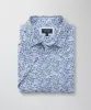 Linen Blend Mini Floral Short Sleeve Shirt - Blue sold by GAZMAN