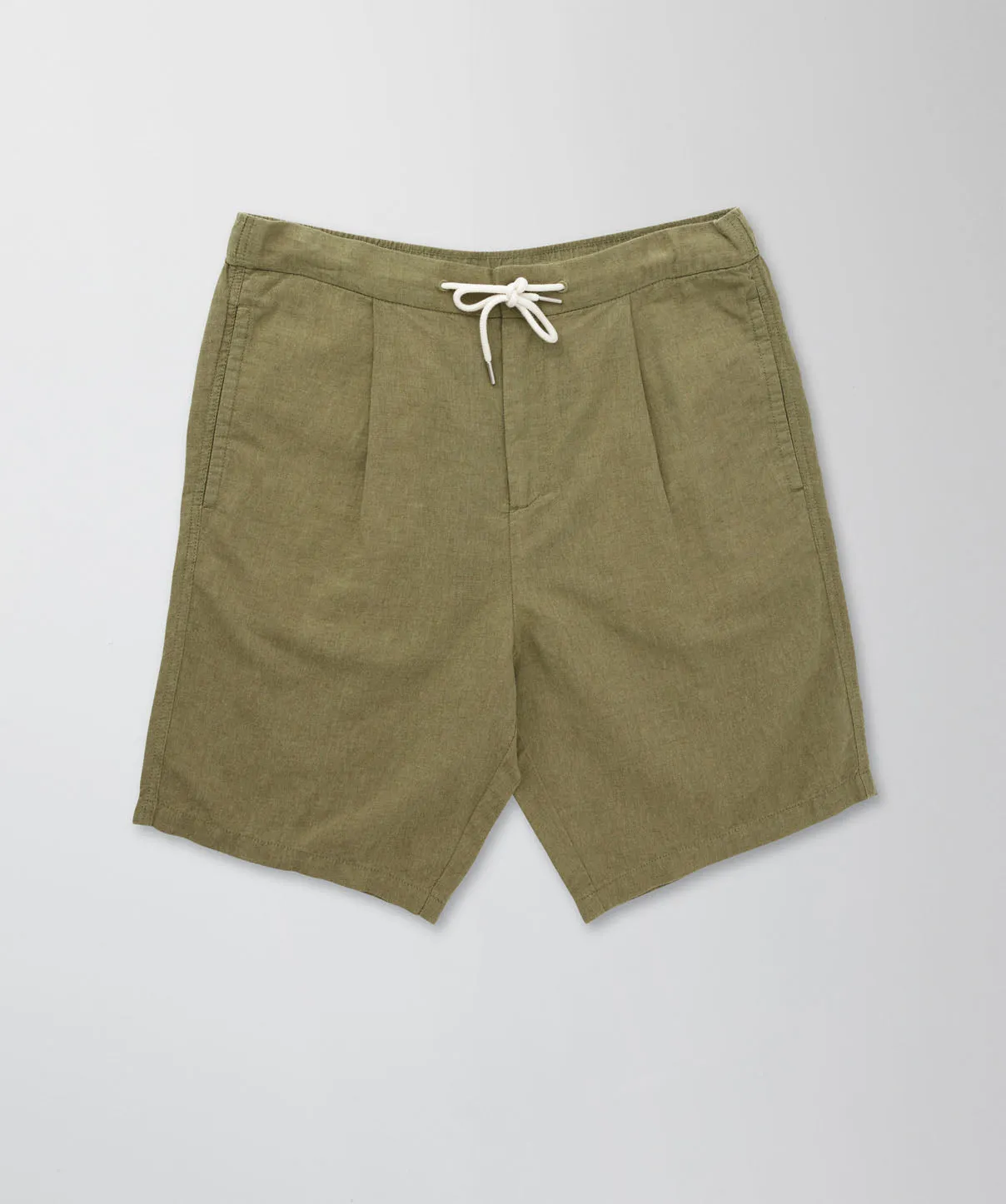 Drawstring Linen Blend Shorts - Moss sold by GAZMAN product image thumbnail 2