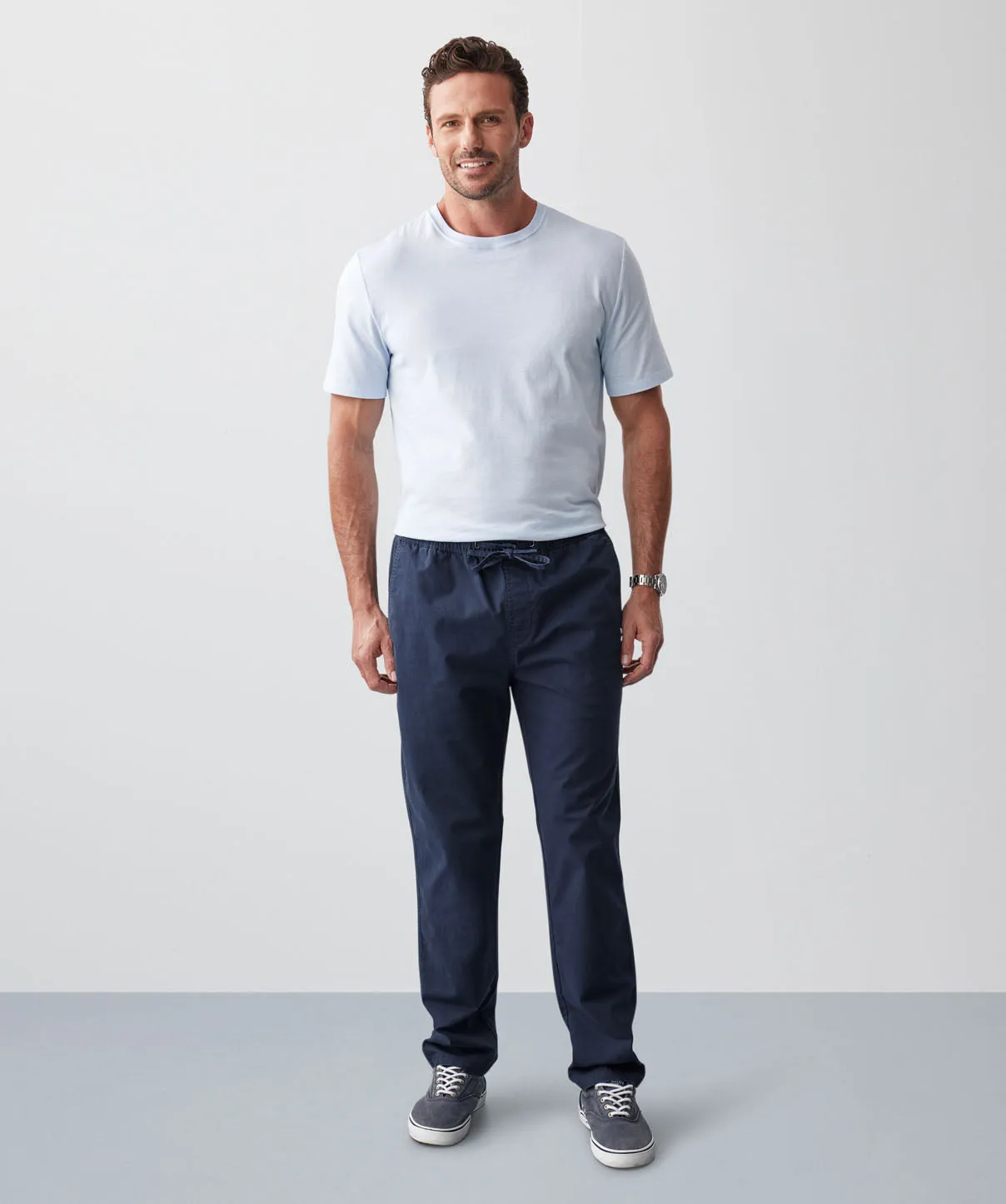 Drawstring Cotton Pants - Navy sold by GAZMAN product image thumbnail 5