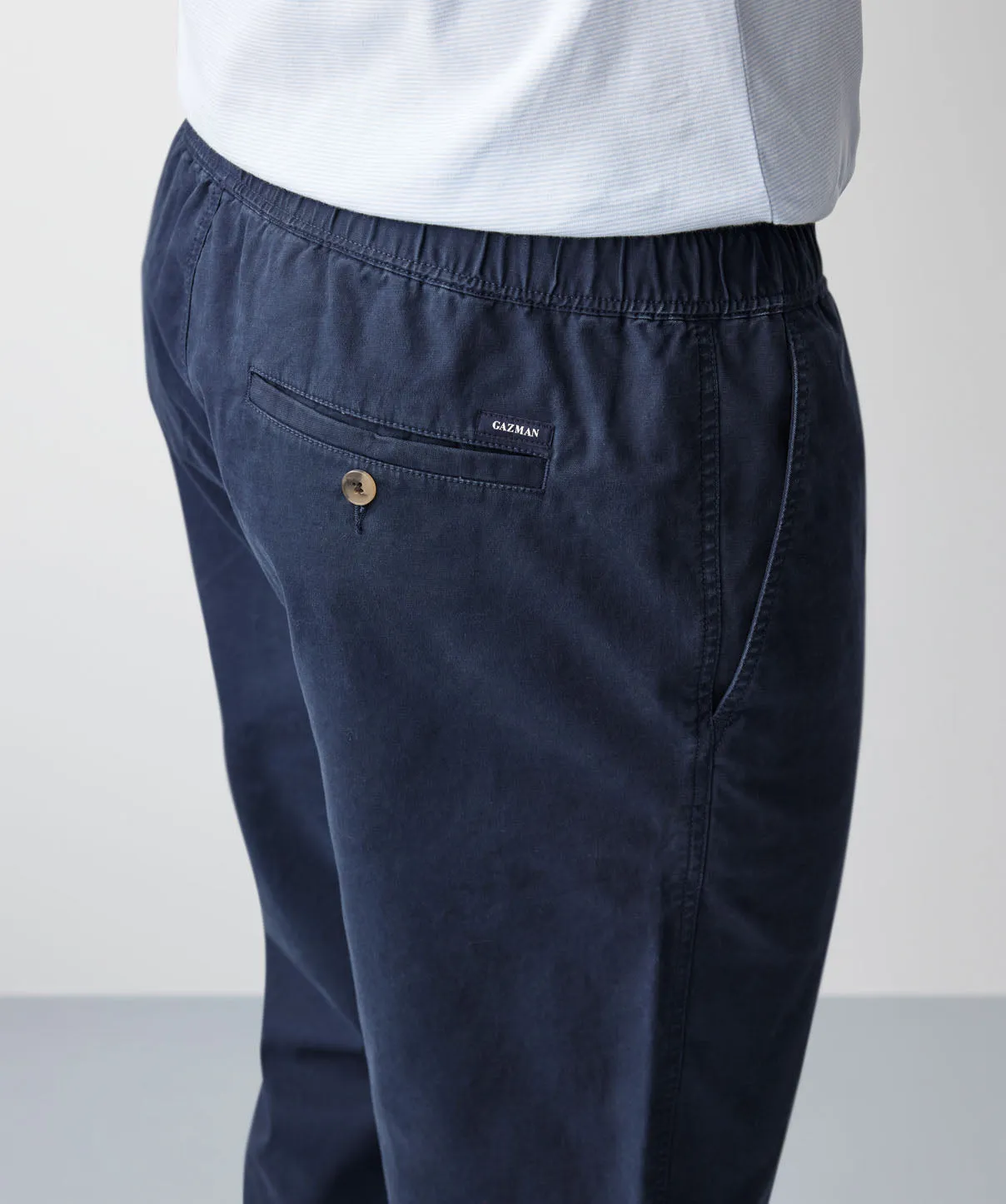 Drawstring Cotton Pants - Navy sold by GAZMAN product image thumbnail 4