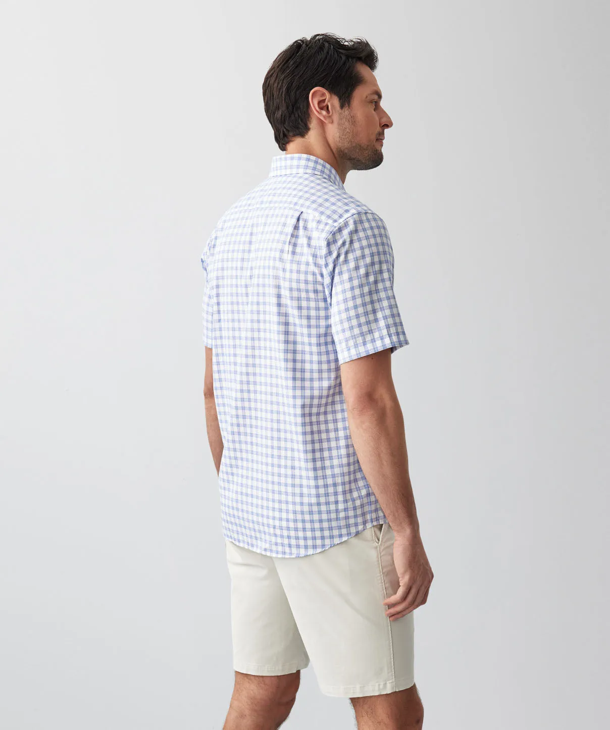 Easy Care Check Short Sleeve Shirt - Blue sold by GAZMAN product image thumbnail 3