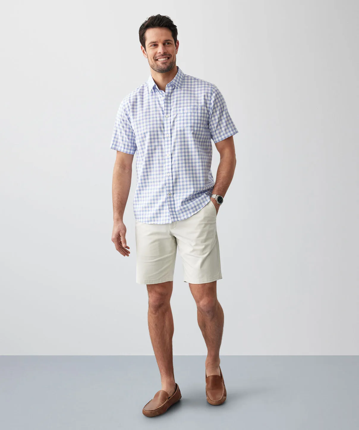 Easy Care Check Short Sleeve Shirt - Blue sold by GAZMAN product image thumbnail 5