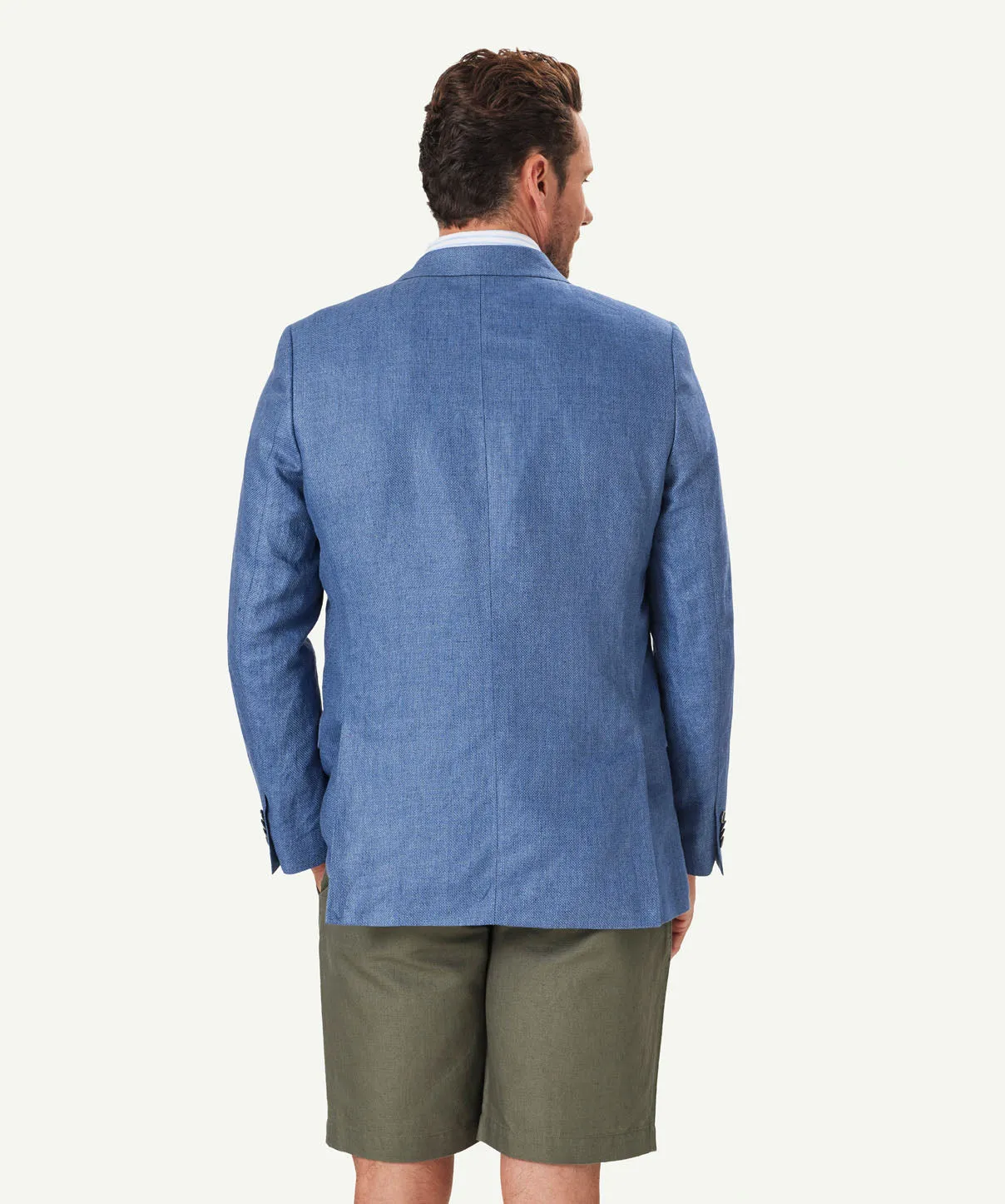 Pure Linen Textured Weave Sports Jacket - Blue sold by GAZMAN product image thumbnail 3