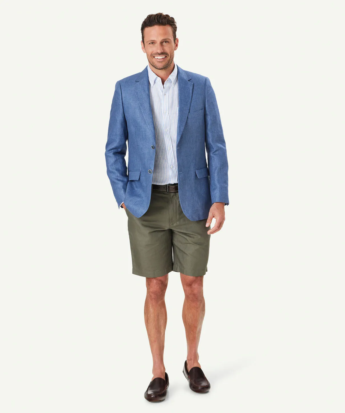 Pure Linen Textured Weave Sports Jacket - Blue sold by GAZMAN product image thumbnail 5