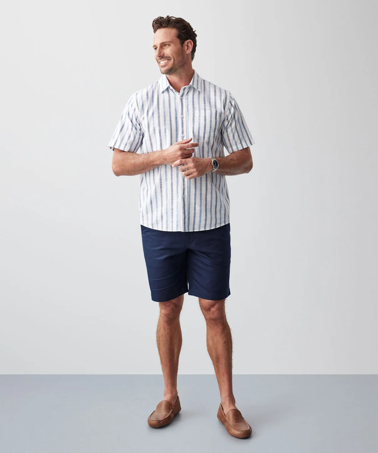 Casual Deck Stripe Short Sleeve Shirt - Blue sold by GAZMAN product image thumbnail 5