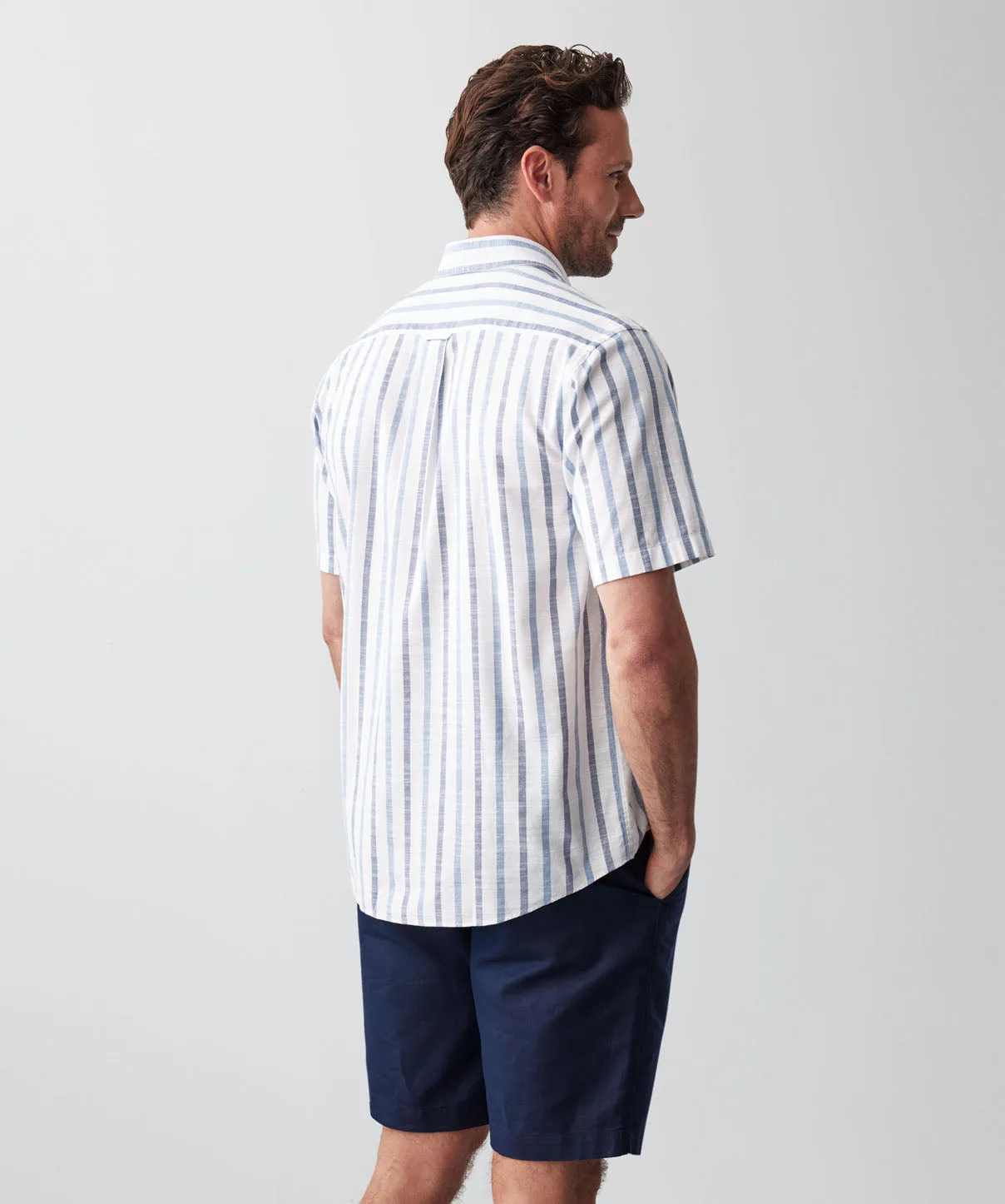 Casual Deck Stripe Short Sleeve Shirt - Blue sold by GAZMAN product image thumbnail 3