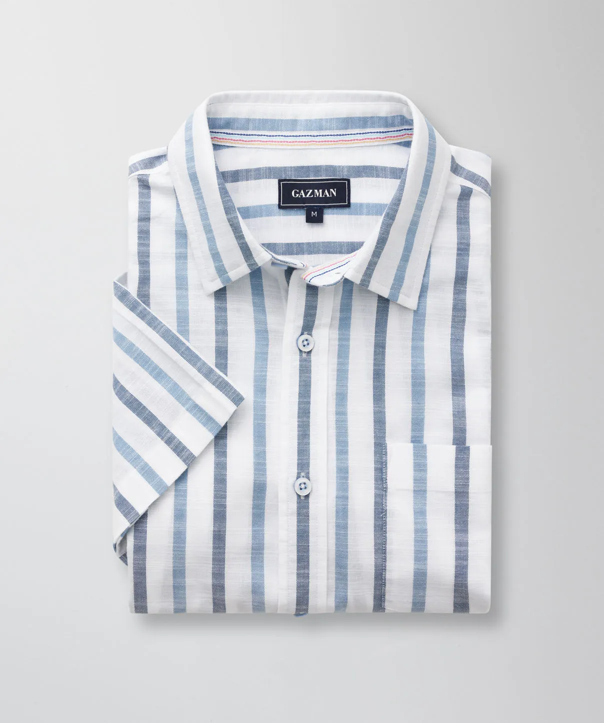 Casual Deck Stripe Short Sleeve Shirt - Blue sold by GAZMAN product image thumbnail 2