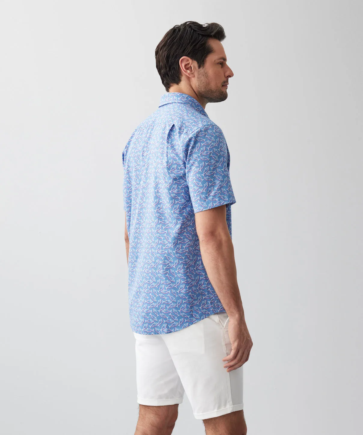 GAZFLEX Performance Fish Print Short Sleeve Shirt - Blue sold by GAZMAN product image thumbnail 3