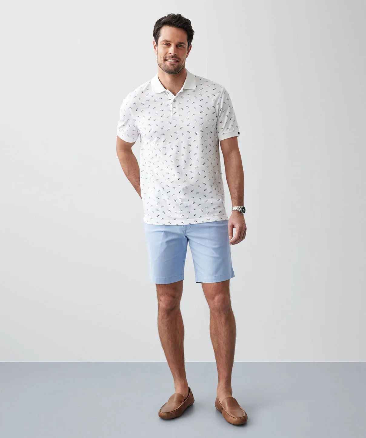 Shark Print Polo - White sold by GAZMAN product image thumbnail 5