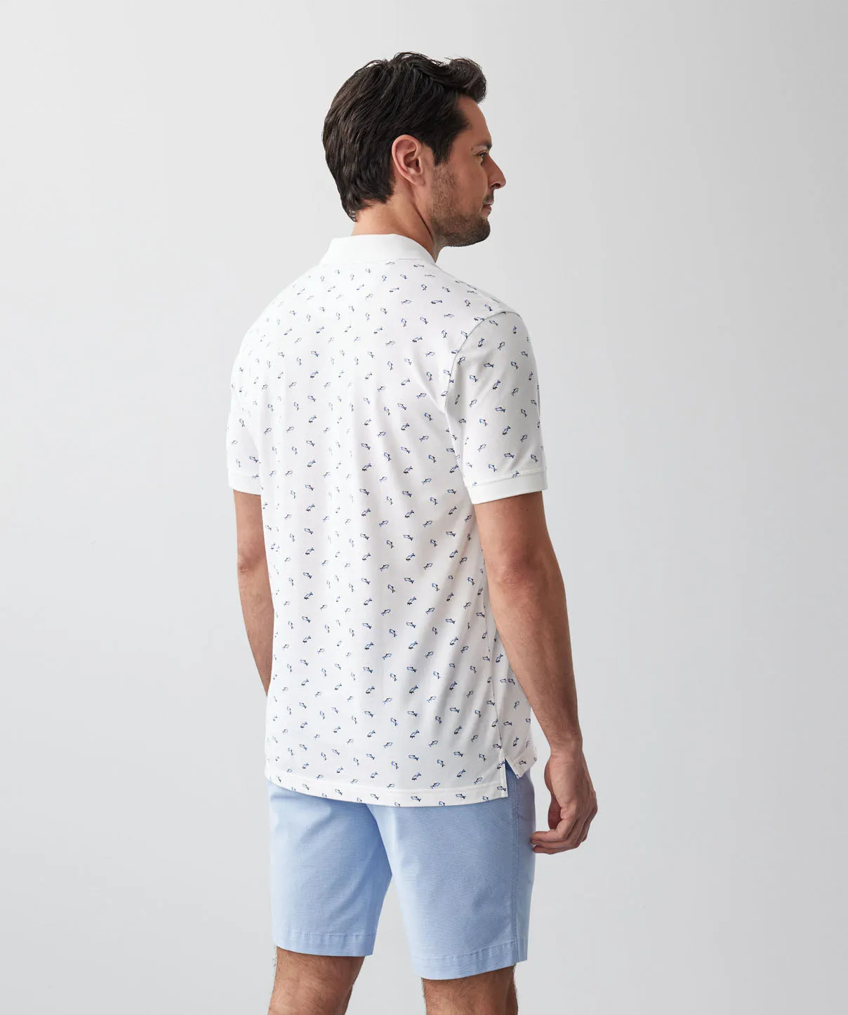Shark Print Polo - White sold by GAZMAN product image thumbnail 3