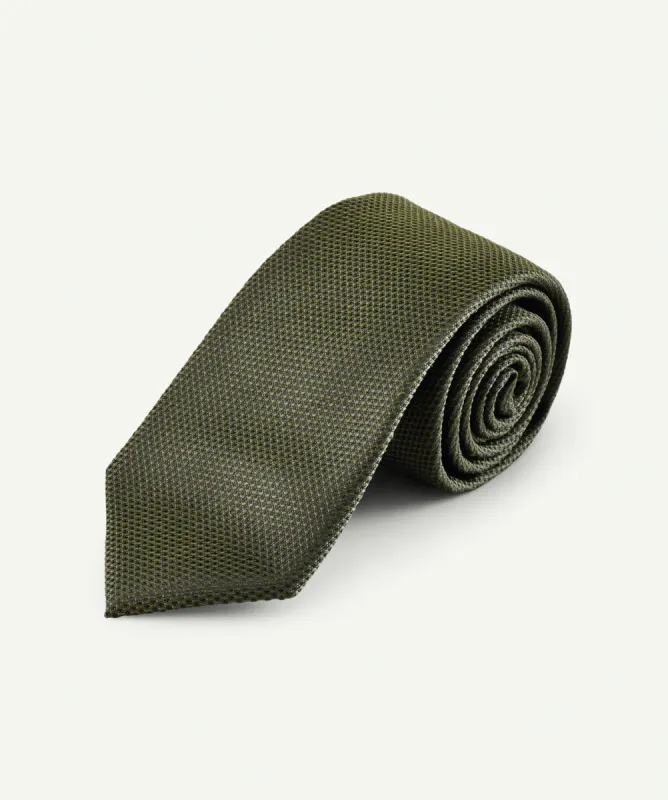 Silk Textured Plain Tie - Khaki sold by GAZMAN