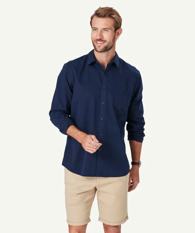 Authentic Twill Long Sleeve Shirt - Navy sold by GAZMAN