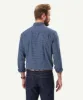 Easy Care Melange Check Long Sleeve Shirt - Navy Melange sold by GAZMAN