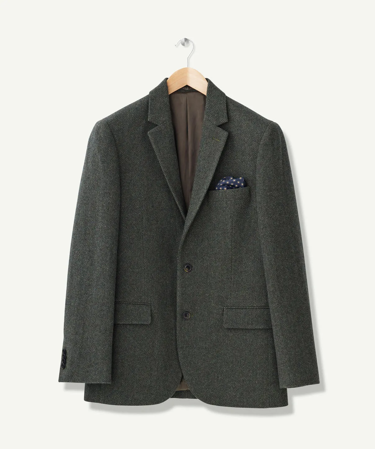 Wool Blend Herringbone Sports Jacket - Forest sold by GAZMAN product image thumbnail 2