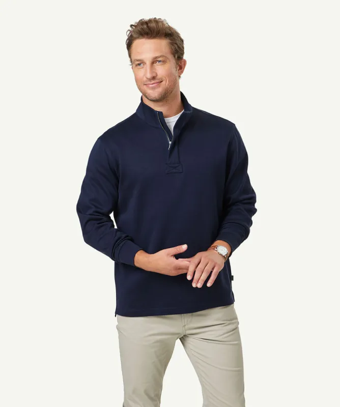 Half Zip Sweat - Navy sold by GAZMAN