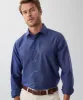 Tailored Non-Iron Dobby Plain Long Sleeve Shirt - Navy sold by GAZMAN