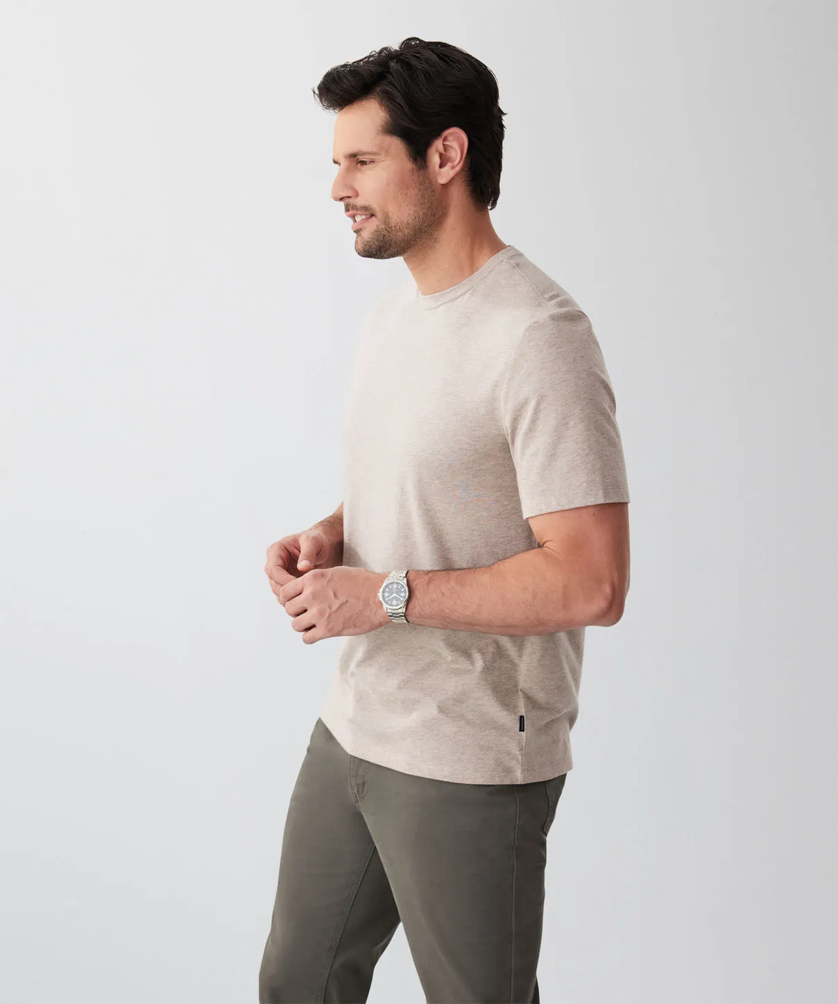 Basic Crew T-Shirt - Taupe sold by GAZMAN product image thumbnail 5