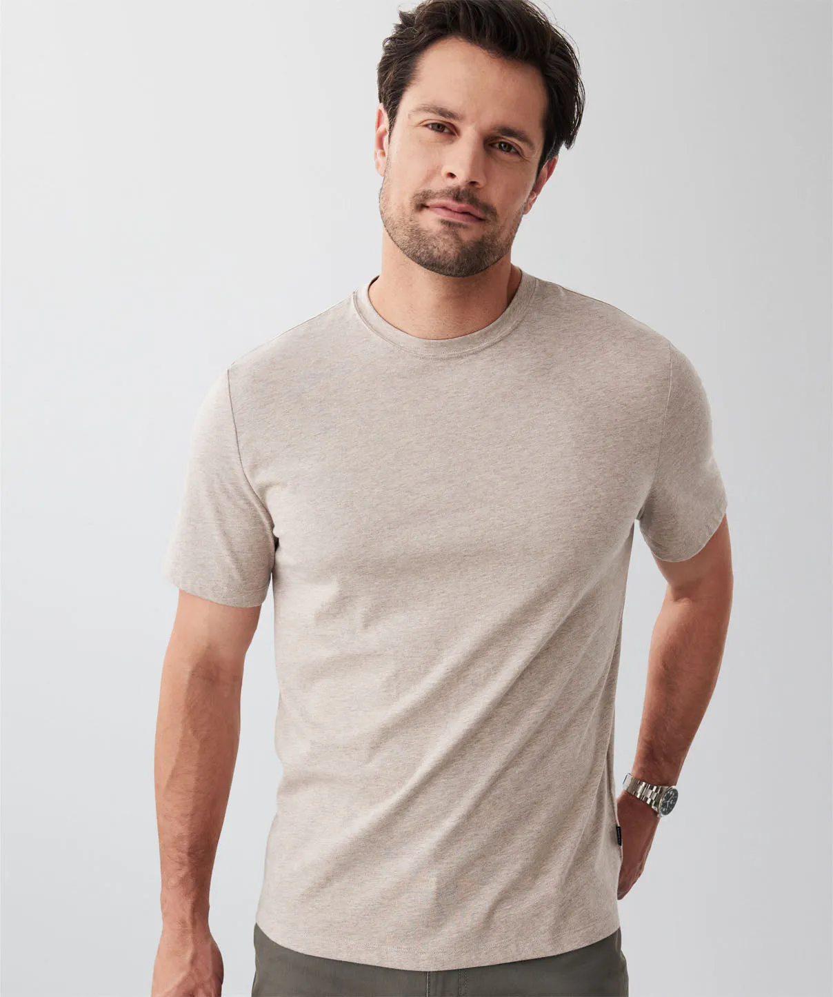 Basic Crew T-Shirt - Taupe sold by GAZMAN product image thumbnail 3