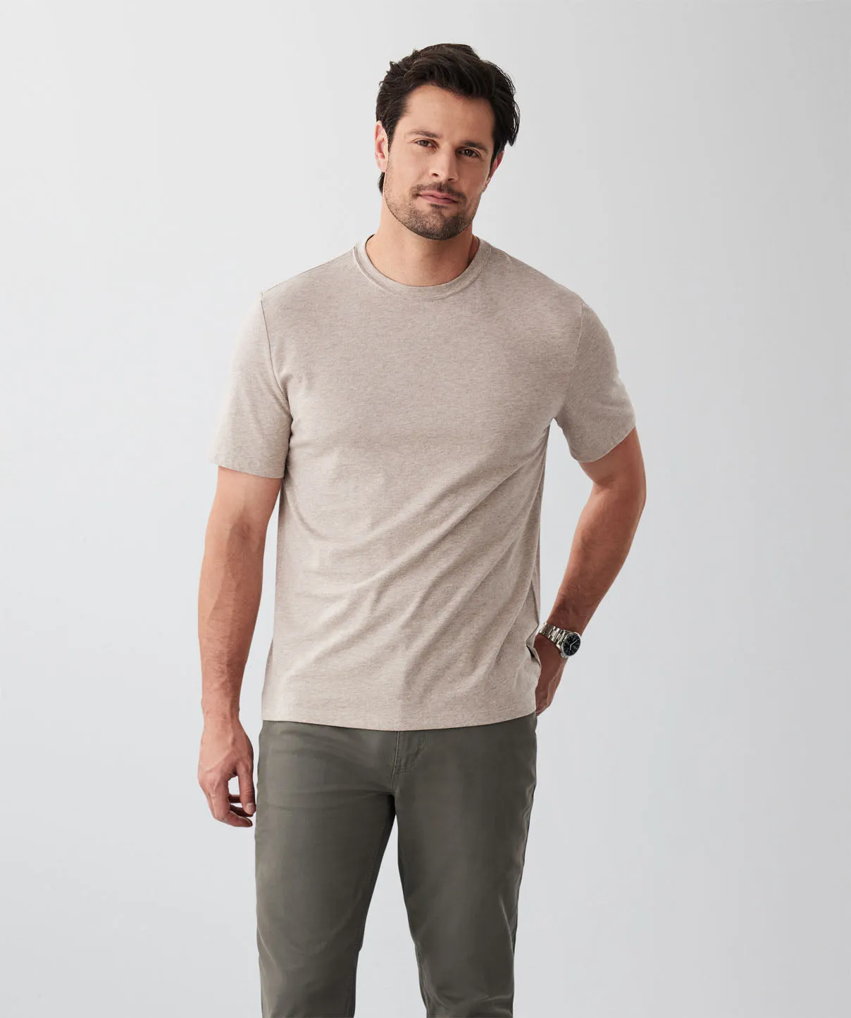 Basic Crew T-Shirt - Taupe sold by GAZMAN