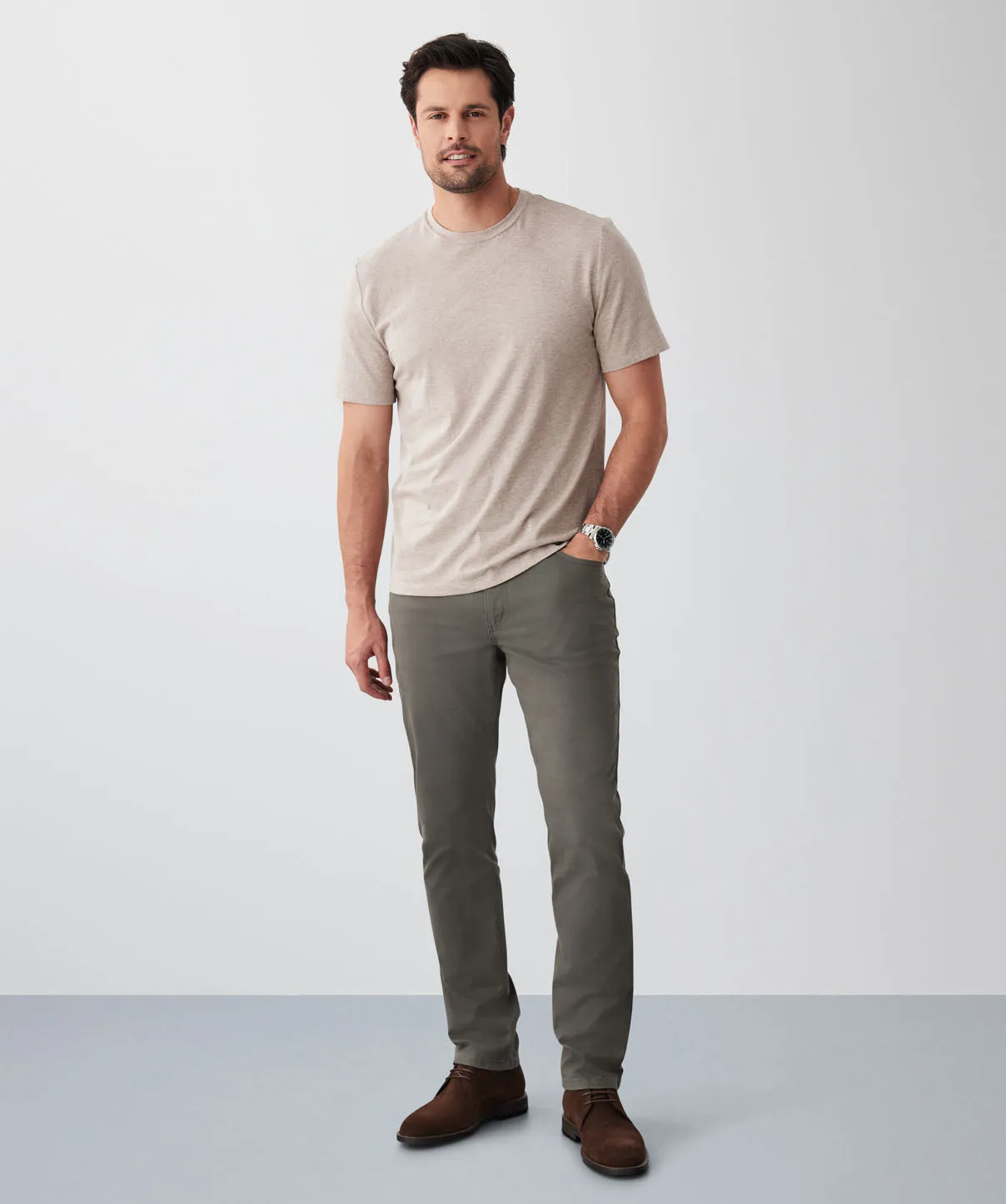 Basic Crew T-Shirt - Taupe sold by GAZMAN product image thumbnail 4