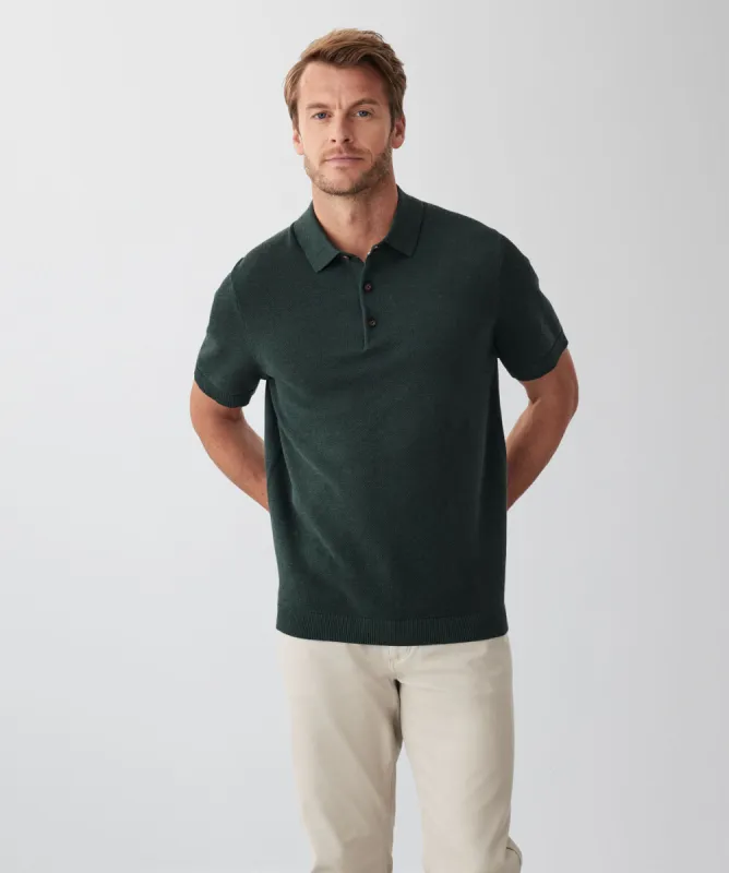 Textured Knit Polo - Khaki sold by GAZMAN