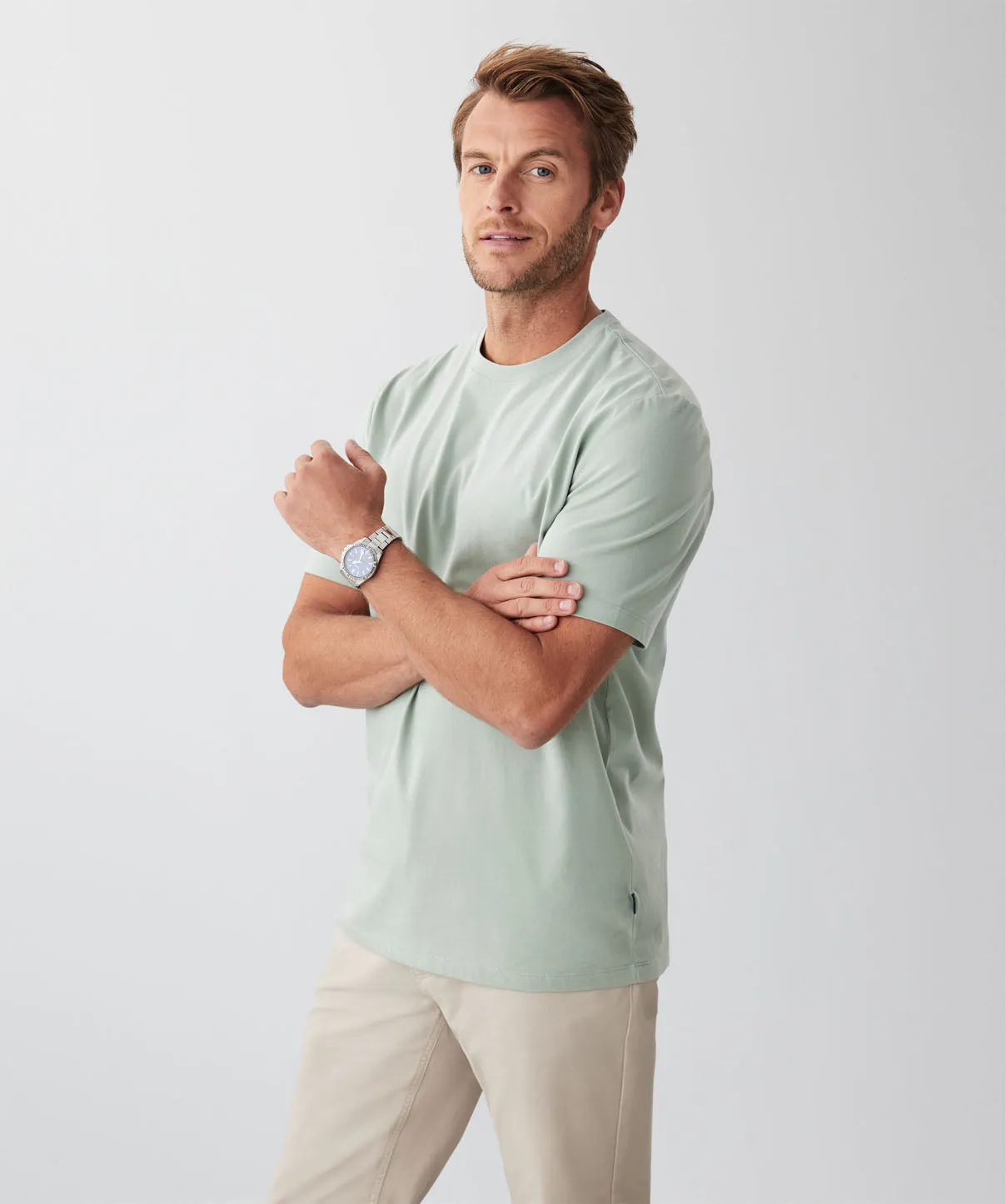 Basic Crew T-Shirt - Sage sold by GAZMAN product image thumbnail 5