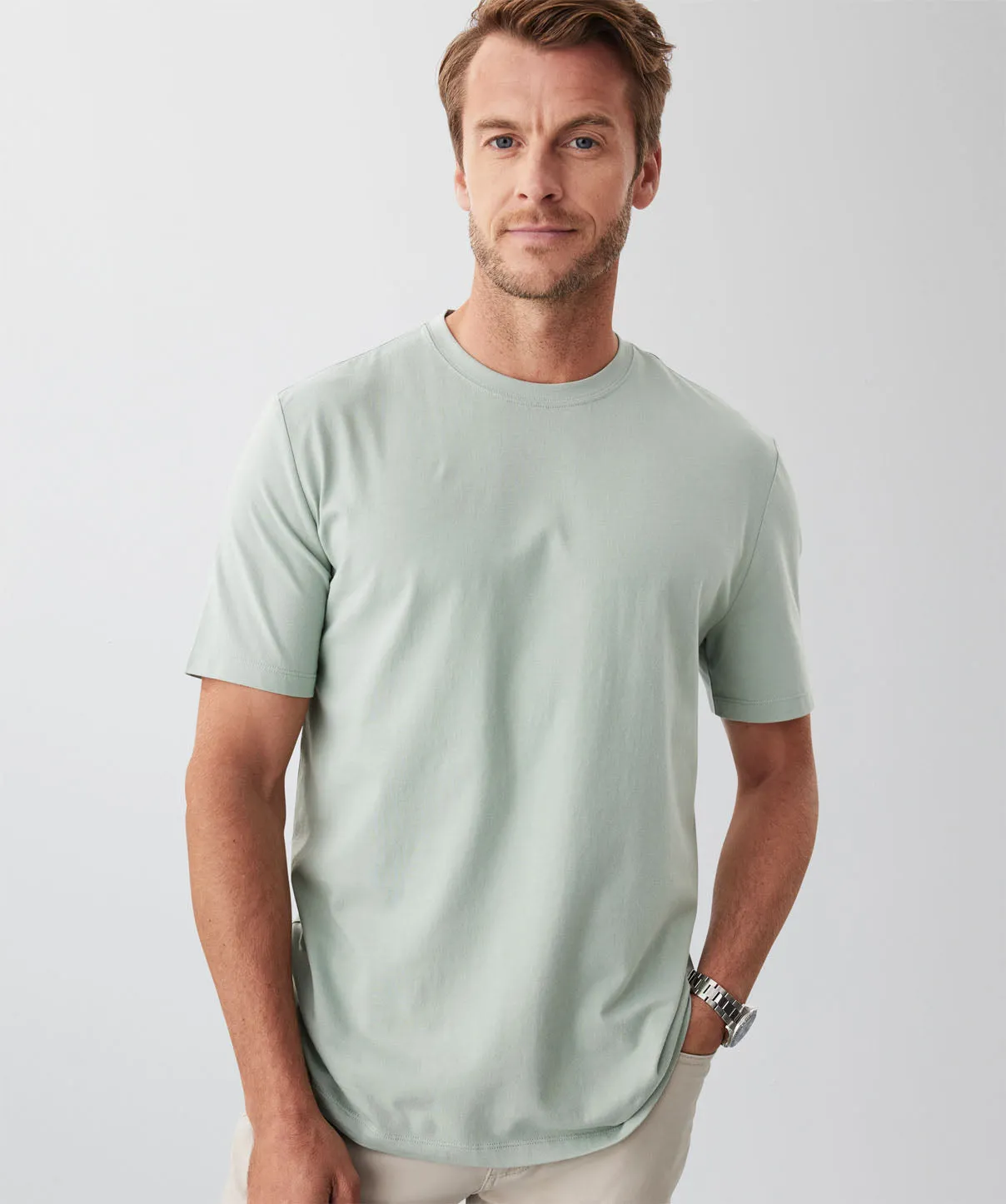 Basic Crew T-Shirt - Sage sold by GAZMAN product image thumbnail 3