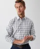 Tailored Easy Care Twill Check Long Sleeve Shirt - Grey sold by GAZMAN