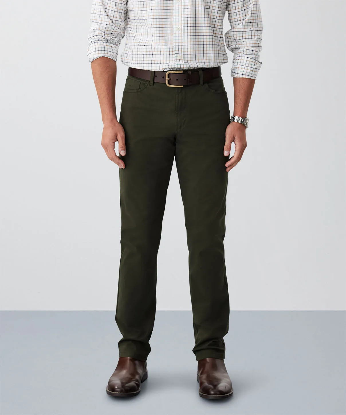Modern Stretch 5 Pocket Pants - Forest sold by GAZMAN