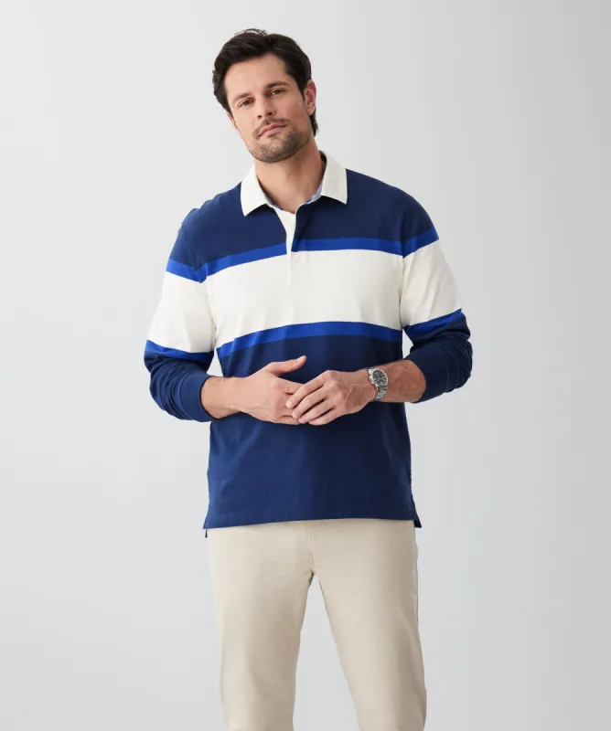 Chest Stripe Rugby Jumper - Navy sold by GAZMAN