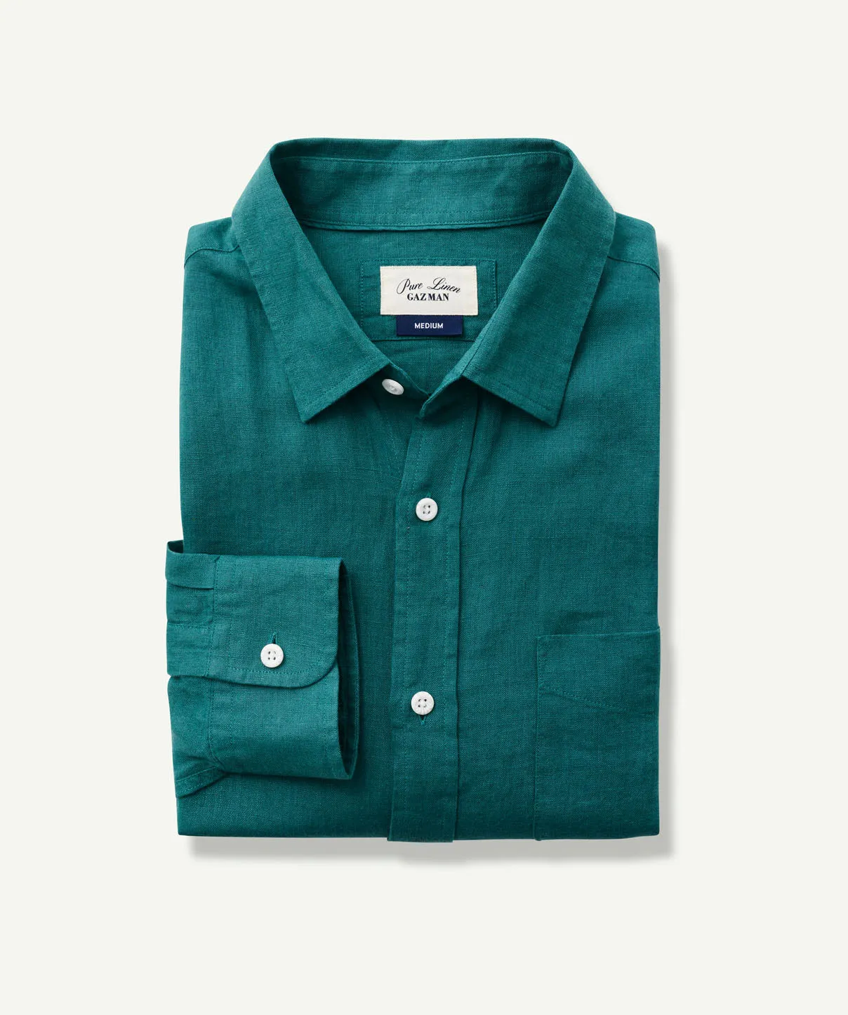 Pure French Linen Long Sleeve Shirt - Fern sold by GAZMAN product image thumbnail 2