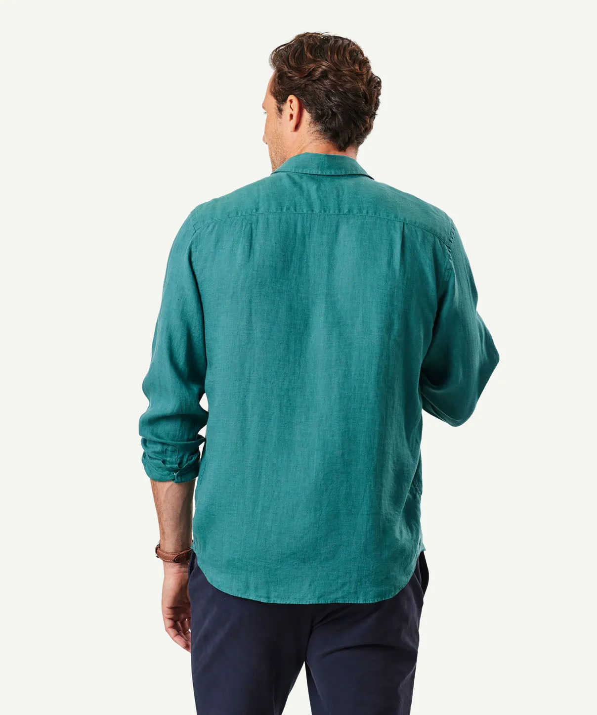 Pure French Linen Long Sleeve Shirt - Fern sold by GAZMAN product image thumbnail 3