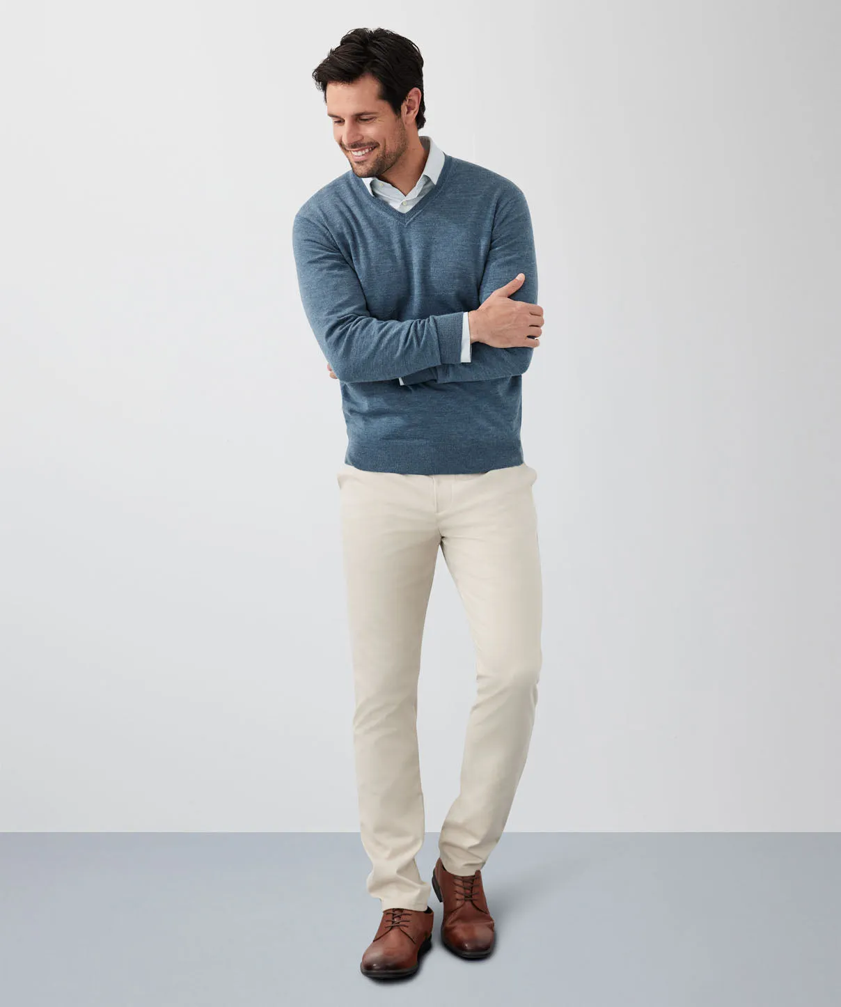 Merino V-Neck Knit - Sea Green sold by GAZMAN product image thumbnail 4