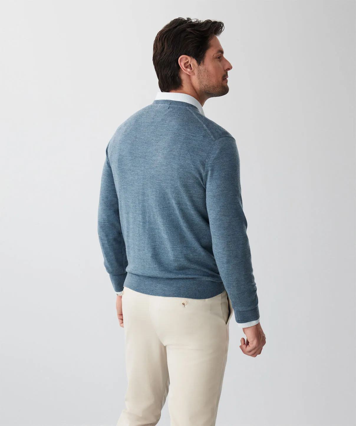 Merino V-Neck Knit - Sea Green sold by GAZMAN product image thumbnail 2