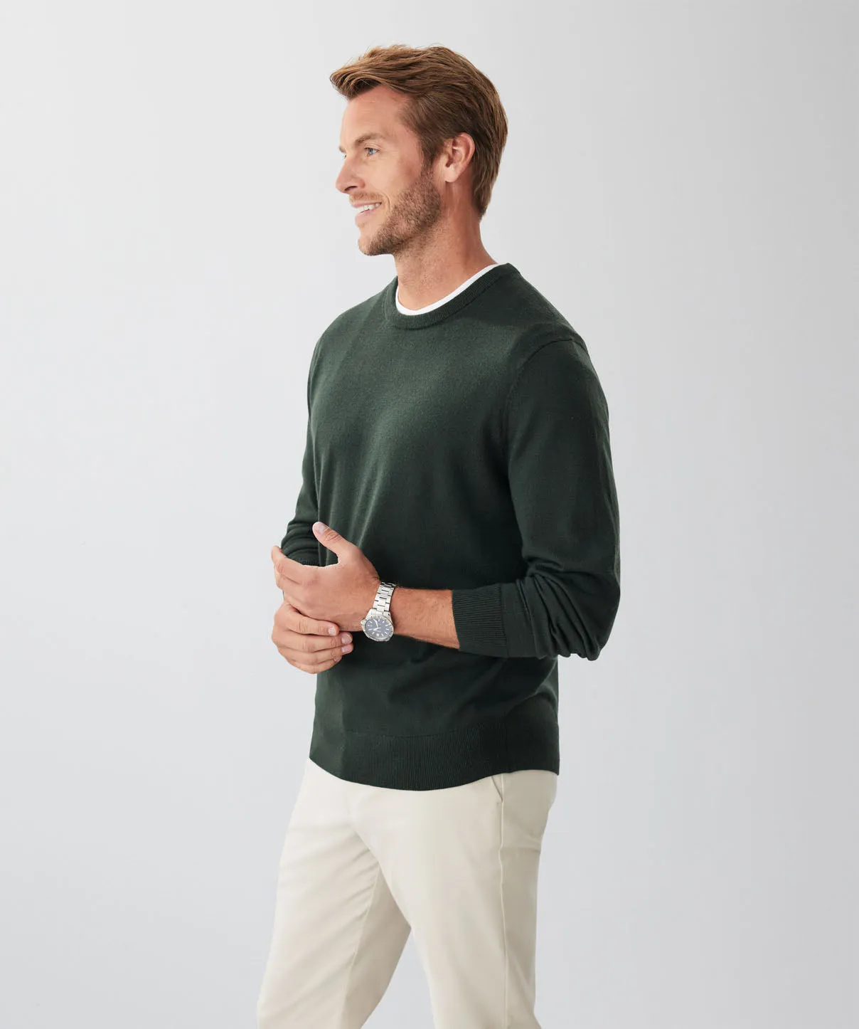Merino Crew Neck Knit - Forest sold by GAZMAN product image thumbnail 5